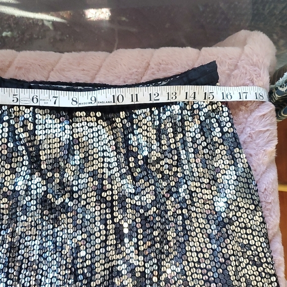 Sequin Midi Skirt with Black and Silver Accents - Picture 8 of 10